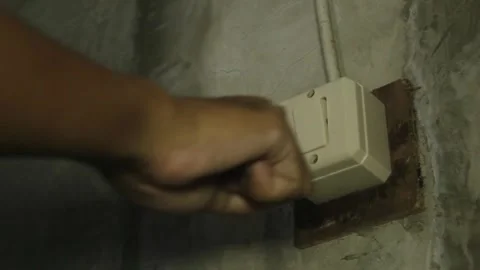 Hand Turning Off Light Switch 動画素材 345660640