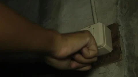 Hand Turning On Light Switch 動画素材 345660641