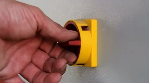 Hand turning switch. close up Stock Footage 47314750