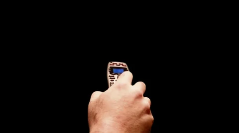 Hand With TV Remote Alpha Channel Video stock 37184282