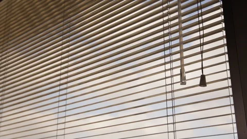 Hand twisting handle of window blinds Stock Footage 87831629