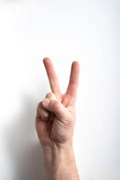 Hand two fingers Stock Photos