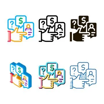 Hand types gesturing on human profile icon vector outline Stock Illustration