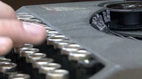 Hand on a typewriter keyboard Video stock 33638444
