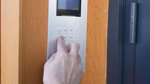 Hand Typing Code on Digital Entry Panel Video stock 311265096