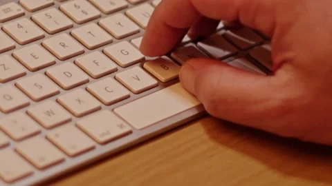 Hand Typing on Computer Keyboard Close Up 1 Vídeo Stock 231072817