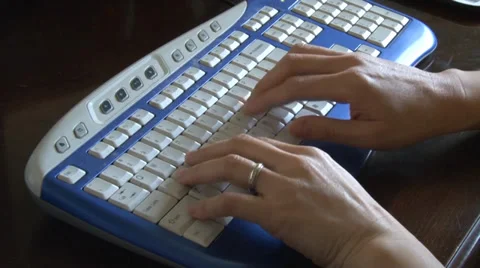 Hand typing on computer keyboard Video stock 36381744