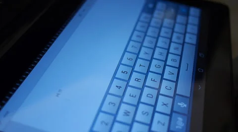 Hand typing email in ipad-tablet happy birthday Stock Footage 41422366