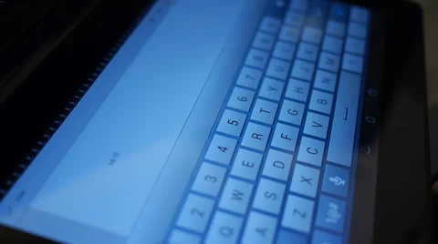 Hand typing emain in ipad-tablet happy holiday Stock Footage 41427090