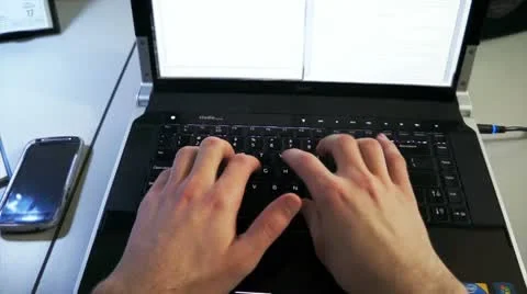Hand typing on keyboard. Stock Footage 10799023