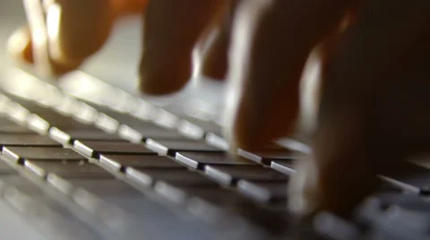 Hand typing on keyboard Stock Footage 29631878