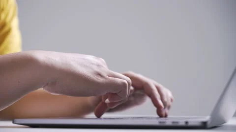 Hand typing the keyboard Stock Footage 139026923
