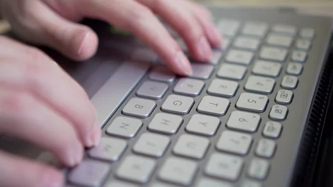 Hand typing on Laptop Keyboard. Concept of technology and business. Stock Footage 167811591