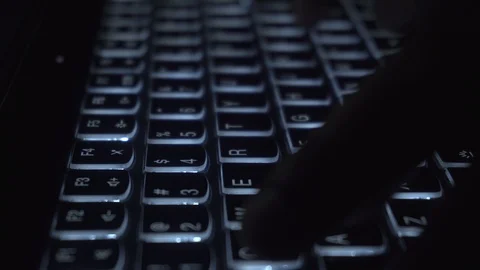 Hand typing with a laptop keyboard Stock Footage 124902887