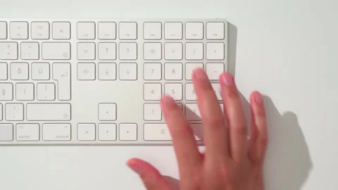 Hand typing numbers on keyboard Stock Footage 284265425