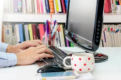 Hand typing Stock Photos