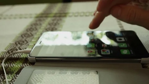 Hand typing at smartphone touchscreen Stock Footage 74500274