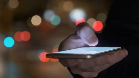 Hand typing sms mms on a smartphone Stock Footage 81930484