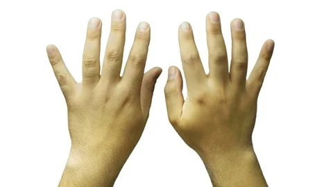 Hand typing top view isolated on white Stock Footage 74908719