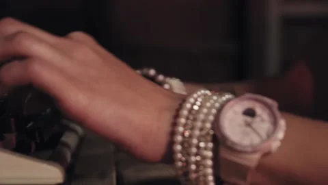 Hand typing on a typewriter Stock Footage 132960669