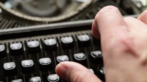 Hand typing on typewriter Stock Footage 234352303