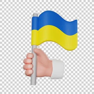 Hand with Ukraine flag Stock Illustration