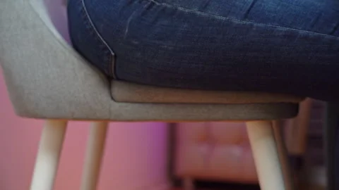 Hand under table secretly hides food throws away bitten tasteless apple Anorexia Stock Footage 254528531
