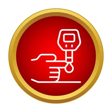 Hand undergoing blood glucose test with a glucometer Stock Illustration
