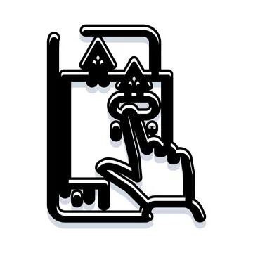 Hand unlocking smartphone screen with key icon Stock Illustration