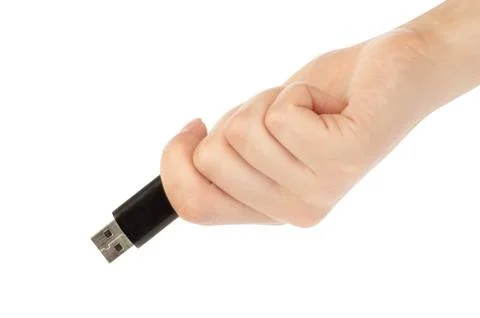 Hand with an USB flash Stock Photos