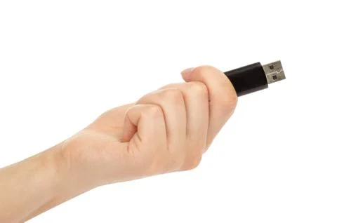 Hand with an USB flash Stock Photos