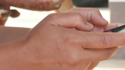 Hand use smartphone. Stock Footage 149017541