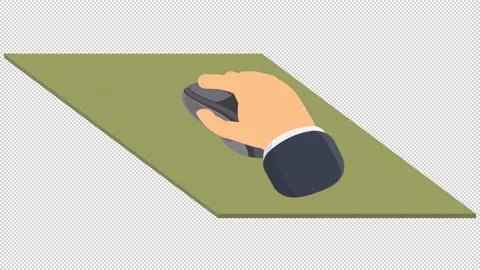 Hand uses a computer mouse. Computer mouse animation. Cartoon Stock Footage 318213072