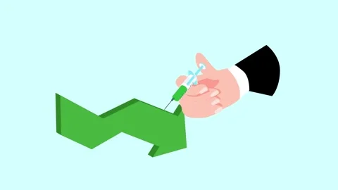 Hand uses syringe on arrow to improve financial health  Stock Footage 253767534