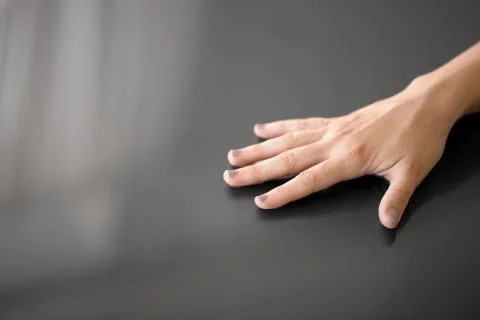 Hand using black interactive panel Stock Photos