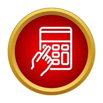 Hand using calculator button for financial calculation Stock Illustration