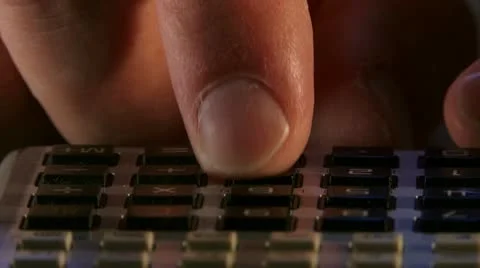 Hand using calculator. Fingers typing numbers. Stock Footage 20508149