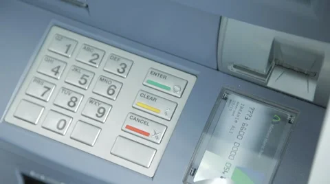 Hand Using Card To Withdraw Money Stock Footage 61328801