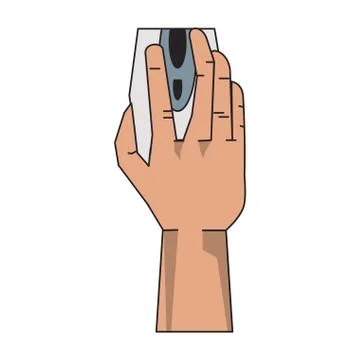 Hand using computer mouse cartoon isolated イラスト素材