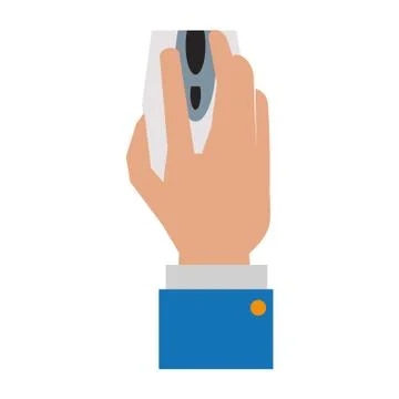 Hand using computer mouse cartoon isolated イラスト素材