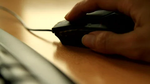 Hand using a computer mouse. Stock Footage 812523