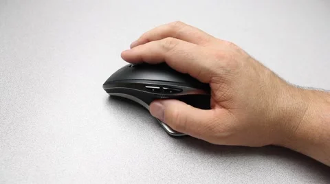 Hand Using a Computer Mouse Stock Footage