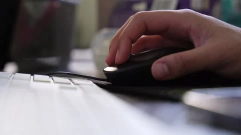 Hand Using Computer Mouse Stock Footage 334107965