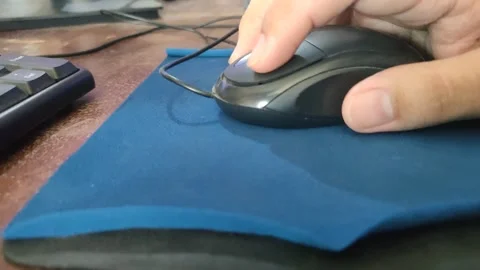 Hand Using Computer Mouse Stock Footage 339517468