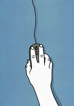 Hand using computer mouse 스톡 일러스트