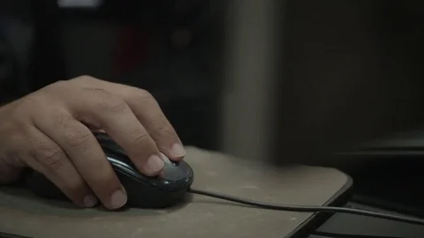 Hand Using Computer Mouse in office Stock-Footage 75953167