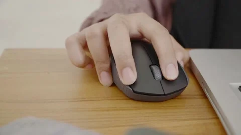 Hand using computer wireless mouse in fi... | Stock Video | Pond5