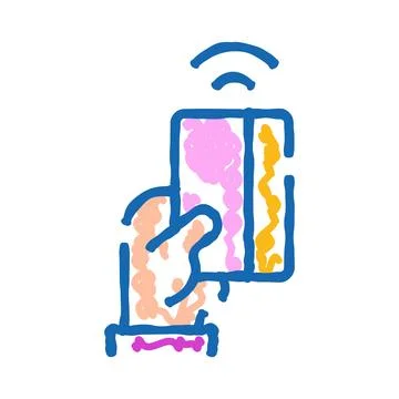 Hand using a contactless payment card icon イラスト素材