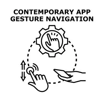 Hand using contemporary smartphone app gesture navigation Stockillustratie