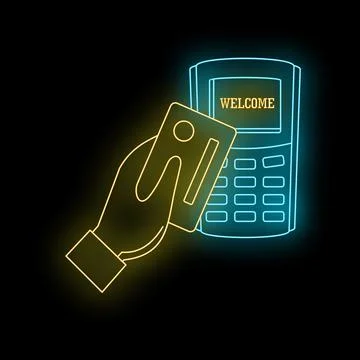 Hand using credit card with pos terminal Stock Illustration